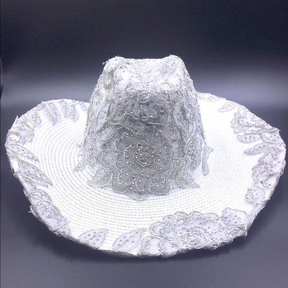 White rhinestone cowboy hat Clearance